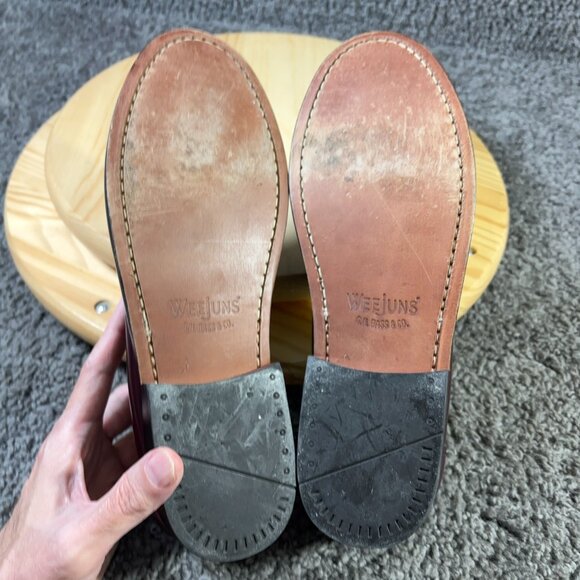 GH Bass Weejuns Loafer Layton Moc II Mens Size 10.5 Extra Wide Leather Burgundy - Picture 9 of 9